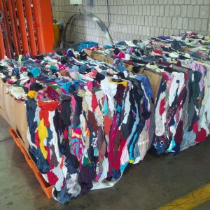 A variety of mixed rags packed for shipment