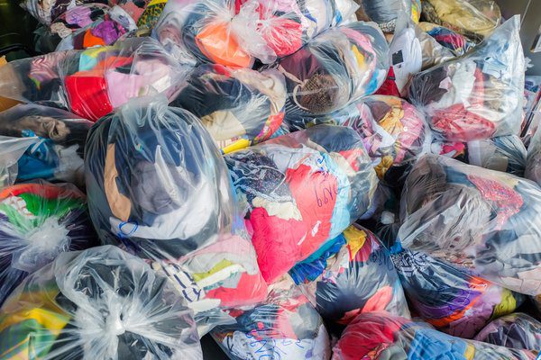 bags of old clothing