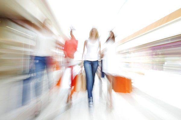 shopping for clothing in a mall