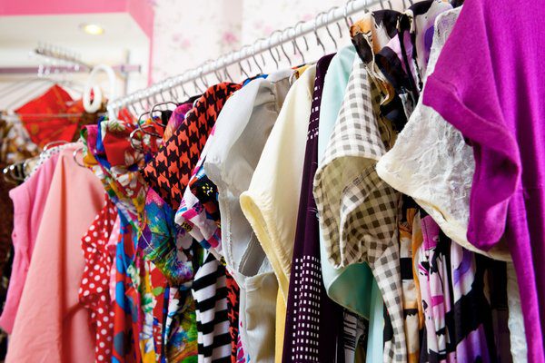 credential clothing at a vintage retailer