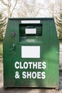 Recycling bin for clothes and shoes