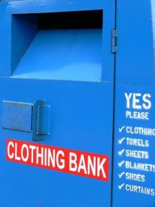 donation bin to charity thrift store