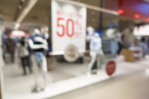 50% off clearance sale at retail store