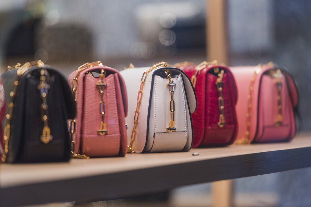 vintage purses on a table