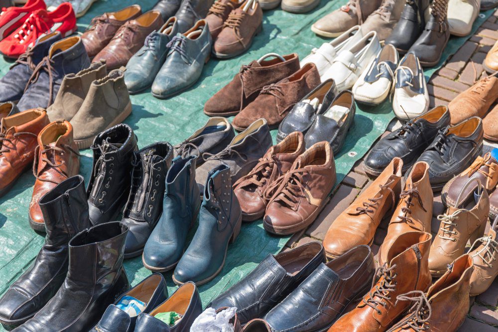 used shows & boots at flea market