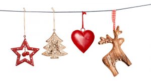 christmas decorations on string