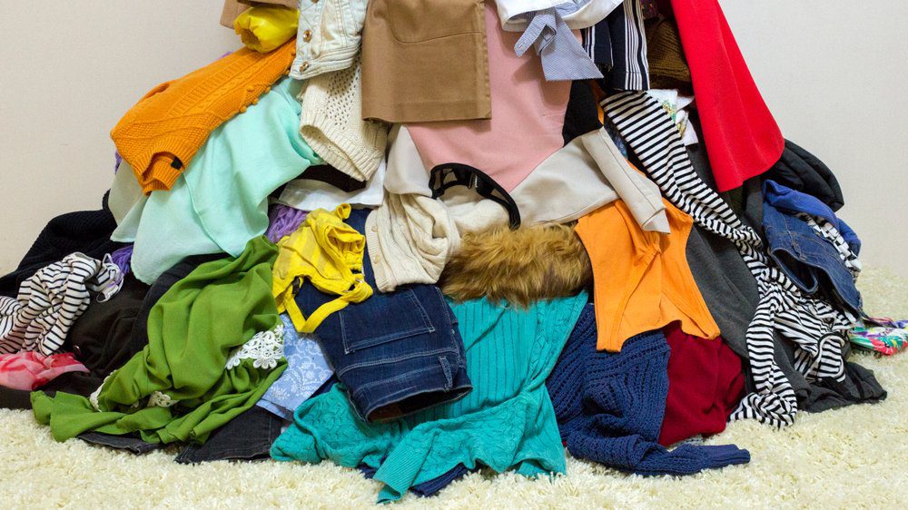 pile of used clothing ready for donation