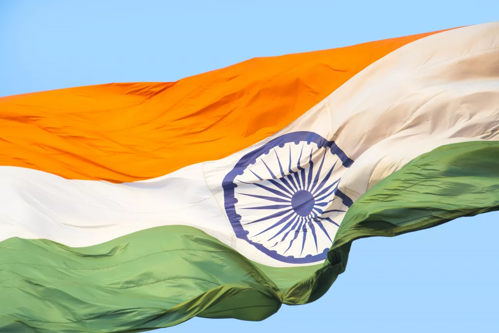 Waving flag of India