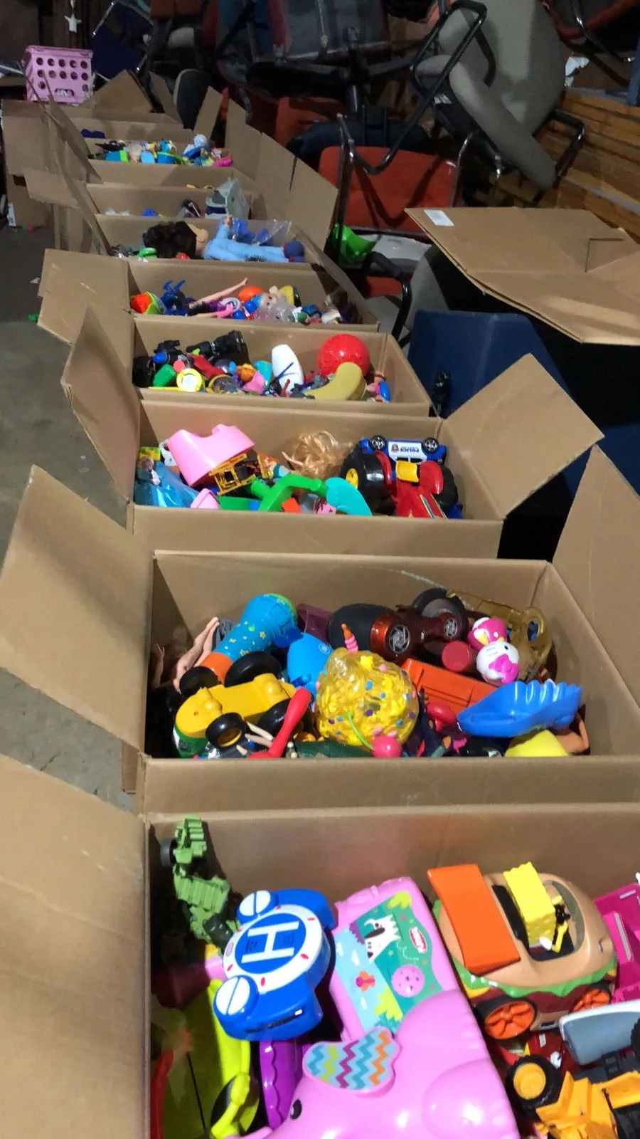 A box of used toys