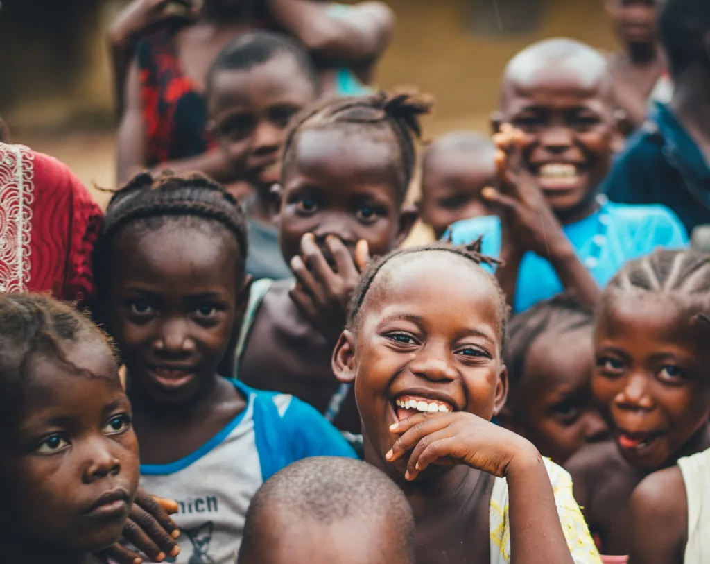 African children playing.