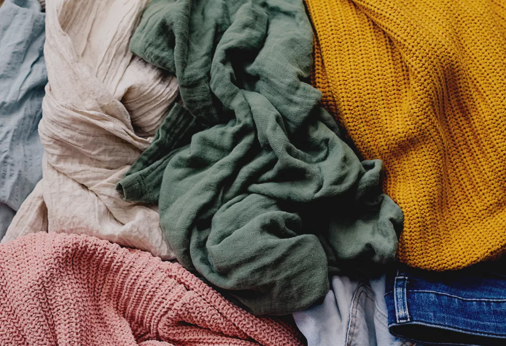 A variety of second hand clothes