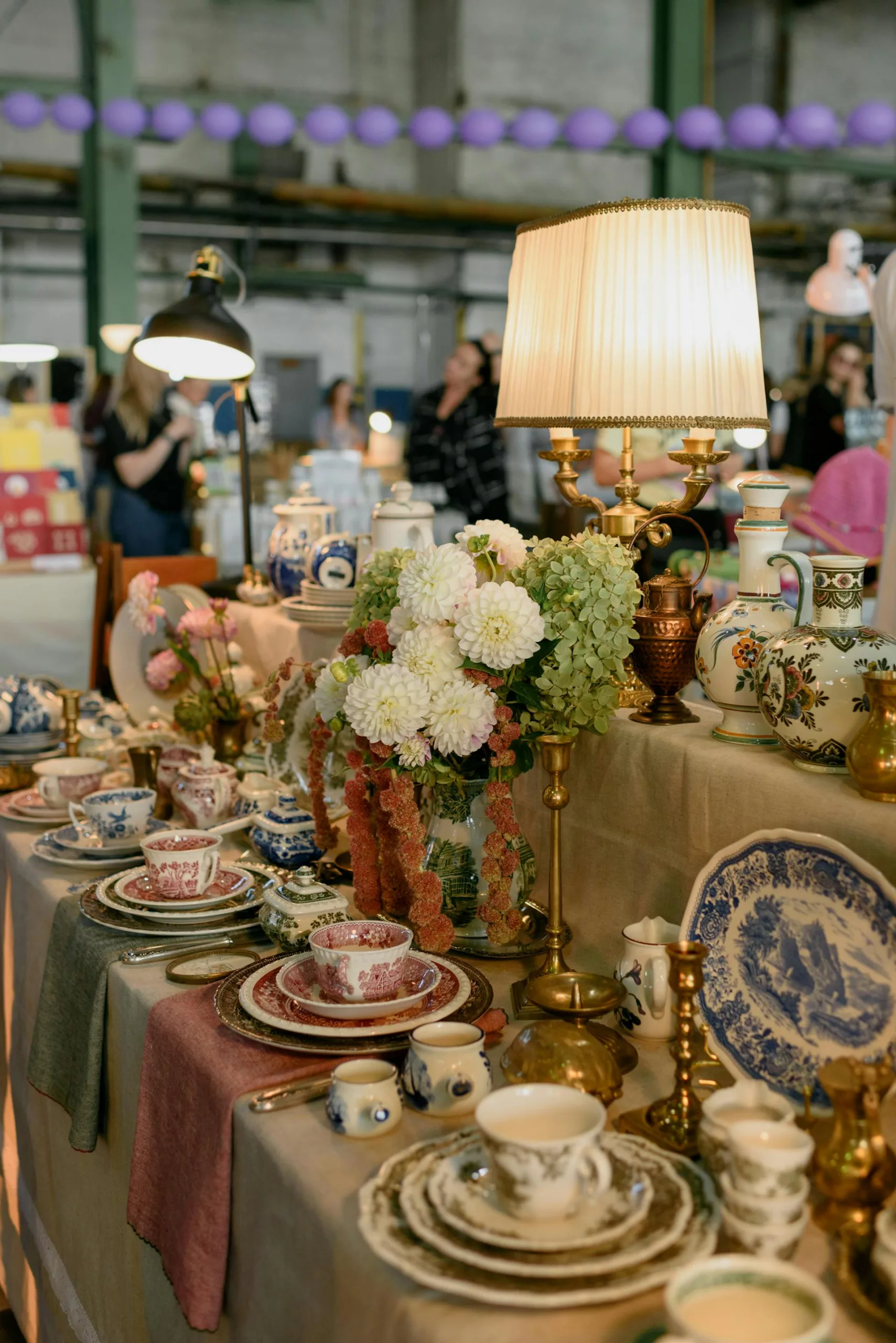 Second-hand goods being displayed at a market